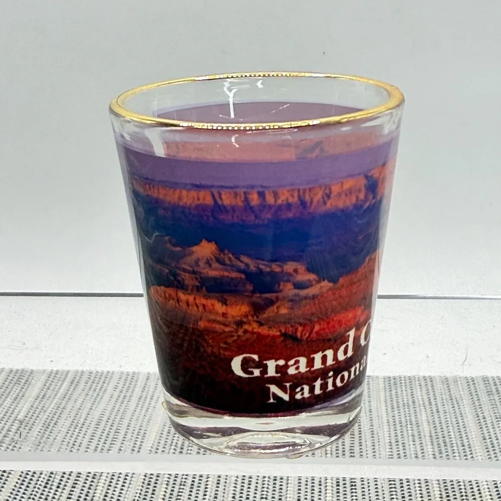 Grand Canyon National Park Shot Glass Gold Rim Scenic AZ Souvenir Collectible